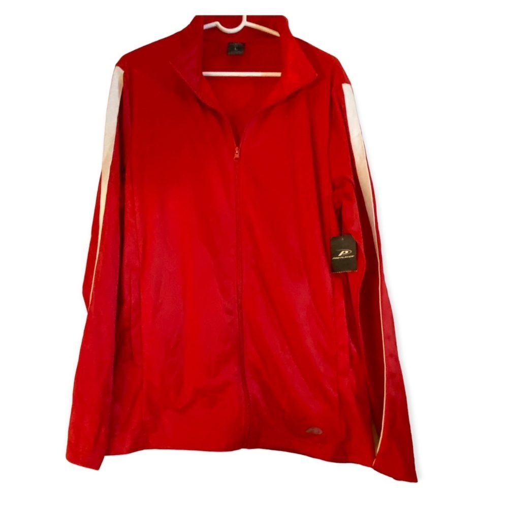 New Pro Player Mens Jacket Red Full Zip Size L